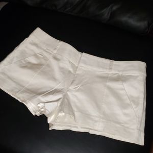 Bebe white satin shorts
